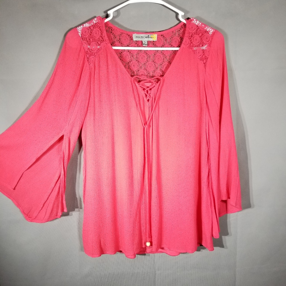 Figueroa & Flower Pink Boho Top